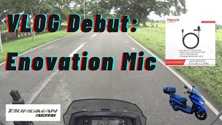 VLOG DEBUT  SUZUKI BURGMAN STREET 125  ENOVATION LAVALIER USBC MIC [upl. by Nonna]