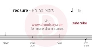 Bruno Mars  Treasure clean Drum Score [upl. by Cumine14]