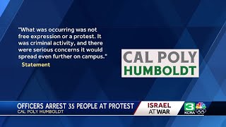 University protests for Palestine  35 arrested at Cal Poly Humboldt [upl. by Rumery]