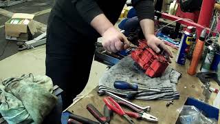 Disassembly of Oleo Mac 940 chainsaw for spare parts [upl. by Atinhoj]