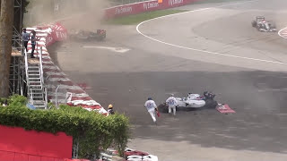 Perez amp Massa Crash LIVE footage 2014 Canadian GP [upl. by Welbie]