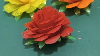 Rose flower video tutorials using drinking straw reuse reduce recycle followers [upl. by Asylem]