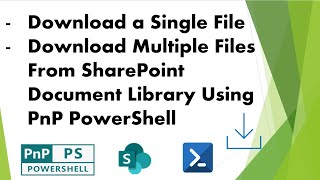 PnP PowerShell  Download Files From SPO Document Library [upl. by Soulier]