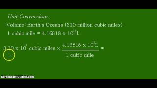 Unit Conversion Cubic Miles mi3 to liters L for the Earths Seawater [upl. by Akemot304]