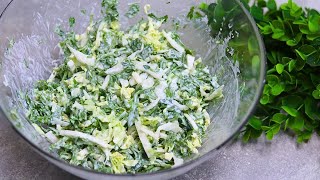 Leckerer Chinakohl Salat in 5 Min Ich werde nie müde den Salat zu essen Mit Rucola und Dressing [upl. by Anaitak]