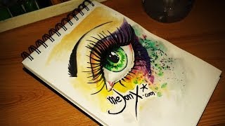 drawing colorful splatter eye [upl. by Adlen]