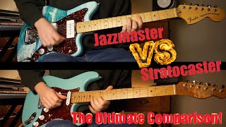 Jazzmaster VS Stratocaster  Which is better  Tone and Design Comparison [upl. by Hcab923]