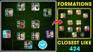 How To get closest Formations to 424 in eFootball 2024 mobile 😍  eFootball Best Formations [upl. by Deeann]