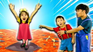 Floor is Lava Song  The Lava Dance  Hokie Pokie Kids Videos [upl. by Laehcim464]