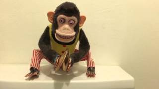 Mechanical Monkey Chimp Clapping Cymbals Rare Vintage Toy made in Japan [upl. by Asseniv]