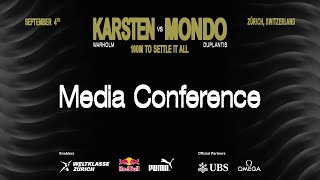 Karsten vs Mondo Press Conference – 100 m on 4th September in Zurich [upl. by Ushijima]