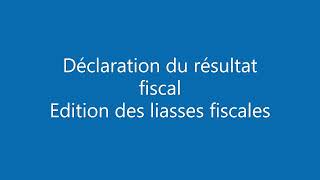 15 Déclaration du résultat fiscal  phase dédition des tableaux de la liasse fiscale [upl. by Drisko]