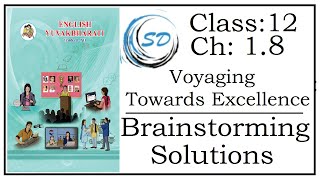 Brainstorming Solutions of Chapter 18 Voyaging Towards Excellence English Yuvakbharati Maharashtr [upl. by Clie]