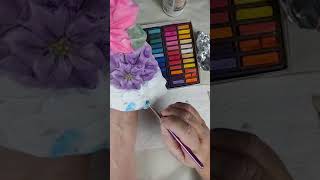 Ceramic Painting with Chalk Soft Pastels Christmas Holiday Pointsetta Tree Chalking Bisque PART 2 [upl. by Earahc]