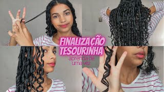 COMO FAZER FINALIZAÇÃO TESOURINHA PASSO A PASSO  Cabelo cacheado com muita definição [upl. by Ahscrop745]