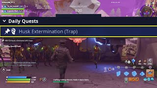 Husk Extermination Trap Elimination Daily Quest Fortnite Save the world [upl. by Enilkcaj936]