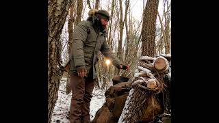 3 Days Bushcraft Winter Camping in Rain and Snow survival bushcraft camping wargehbushcraft [upl. by Elleinnod711]