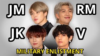 BTS Military Enlistment RM Jimin V Jungkook Next to Enlist for Military Service [upl. by Enieledam748]