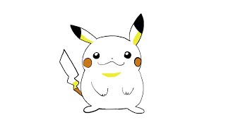 draw a pikachu cartoon for kids  Easy Pikachu drawing colouring and painting [upl. by Alastair]