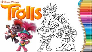 Drawing Trolls World Tour Queen Barb amp Poppy Trolls Movie [upl. by Norb760]