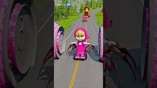 Crazy Cars amp Funny Cars VS BOLLARD BARBIE Crush Splash in BeamNGdrive [upl. by Cavanaugh578]