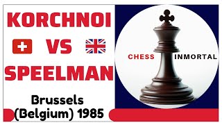 Viktor Korchnoi vs Jon Speelman Brussels Belgium 1985 [upl. by Akeihsal]