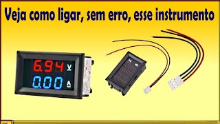 Como ligar o mini Voltímetro Amperímetro digital [upl. by Countess804]