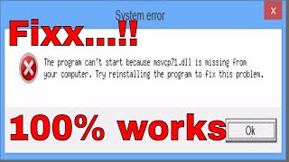 How to Fix MSVCP71dll Missing \u00100 Working  Windows 1087 2017 Tutorial [upl. by Najtsirk954]