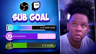 Twitchs SUB GOAL BAR and How to Customize it in OBS STUDIO Tutorial [upl. by Evangeline]