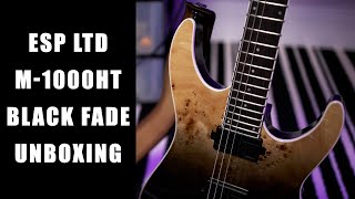 ESP LTD Deluxe M1000HT Black Fade Unboxing [upl. by Cowles254]