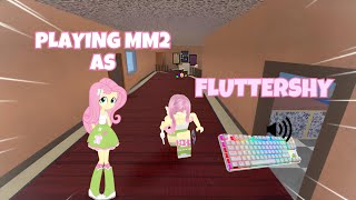 FLUTTERSHY DESTROYS TEAMERS IN MM2  GAMEPLAY KEYBOARD ASMR [upl. by Albric954]