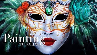 How to Paint a Venetian Carnival Mask  Acrylic Painting Tutorial [upl. by Philender]