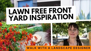 Finding Lawn Free Front Yard Inspiration 🪴 Walk with a landscape designer [upl. by Tol]