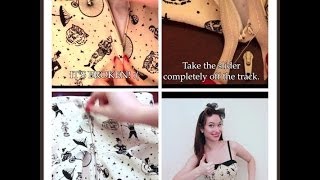 How to repair a separated zipper The Rachel Dixon tutorial  zipper fix and re sew Swing Dress [upl. by Drugi]