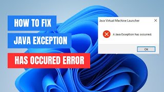 How to Fix the Java Exception Has Occurred [upl. by Cavanagh]