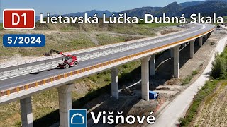 Výstavba diaľnice D1 Lietavská Lúčka  Dubná Skala s tunelom Višňové máj 2024 [upl. by Refitsirhc503]