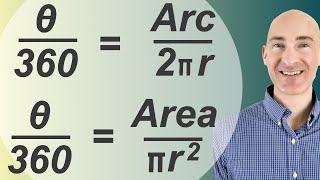 Arc Length and Area of a Sector Given Central Angle Using Proportions [upl. by Eduj]