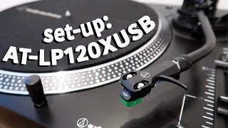 ATLP120XUSB turntable setup 🔧 how to guide for beginners [upl. by Raeann]