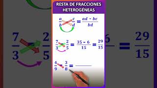 Resta de fracciones heterogéneas ejercicios – Resta de fracciones heterogéneas profeguille [upl. by Annorah]