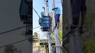 Transformer install And Lineman foryouシ electrician Lineman transformers linemanlife shorts [upl. by Ginnie]