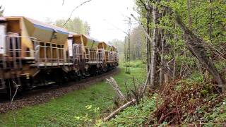 Tb diesel locomotives with ballast train  T42 205 G12 7707 helps out [upl. by Yelrac]