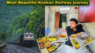 Duronto Express First Class COUPE Food Review  Monsoon Special Train Journey  Konkan Railway [upl. by Greggory779]