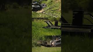 HEAVY DUTY Skid Steer BRUSH CUTTER IN ACTION [upl. by Annayek]