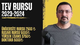 TEV BURSU BU YIL MUHTEŞEM ÜNİVERSİTE BURSU 2500₺ TEV BAŞARI BURSU 5000₺ [upl. by Atinyl]