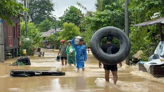 Myanmar residents flee severe floods shelter in a school  AFP [upl. by Seel]