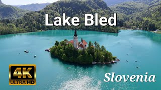 Lake Bled Slovenia 4K Drone Video [upl. by Hildick]