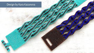 Twist bracelet tutorial  Even Count Peyote Stitch  Beaded Bracelet [upl. by Lehacim]