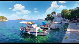 A walk through Skiathos Town in summer 2020 4K [upl. by Zerep]