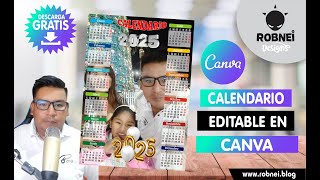 Calendario 2025 Editable en Canva [upl. by Gifferd]