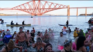 Scotland Braves Freezing water to Loony Dook 2024 [upl. by Arraeit]